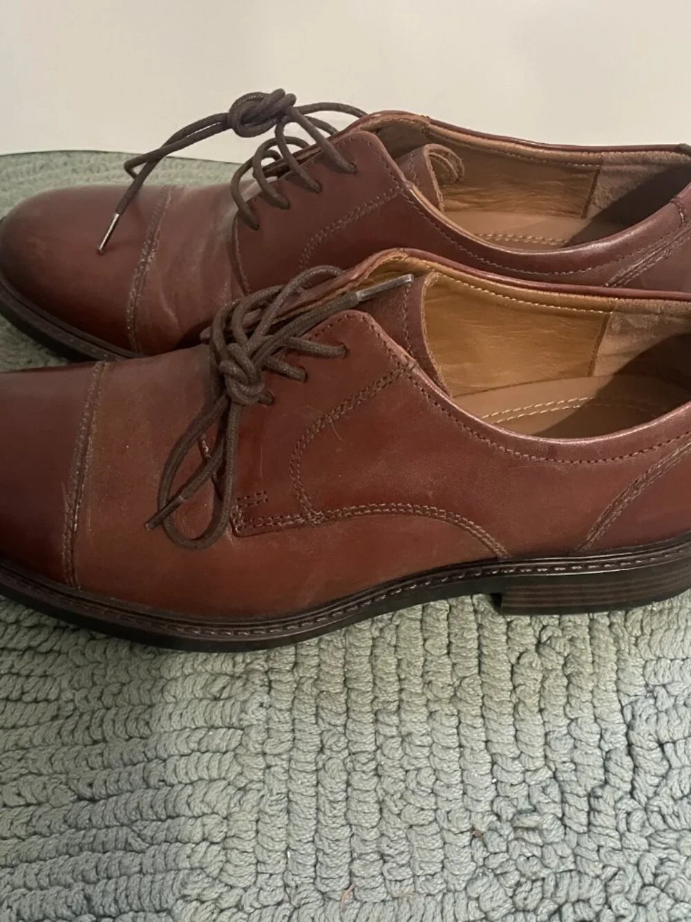 Johnston & Murphy Derby Shoes 8M Brown Tabor Cap Toe
